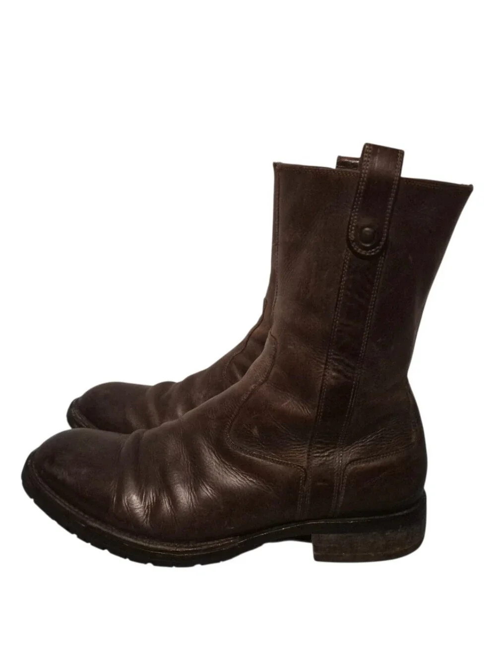 Johnston & Murphy Leather Side-Zip Riding Moto Boots Men's 8.5M, Made In Italy